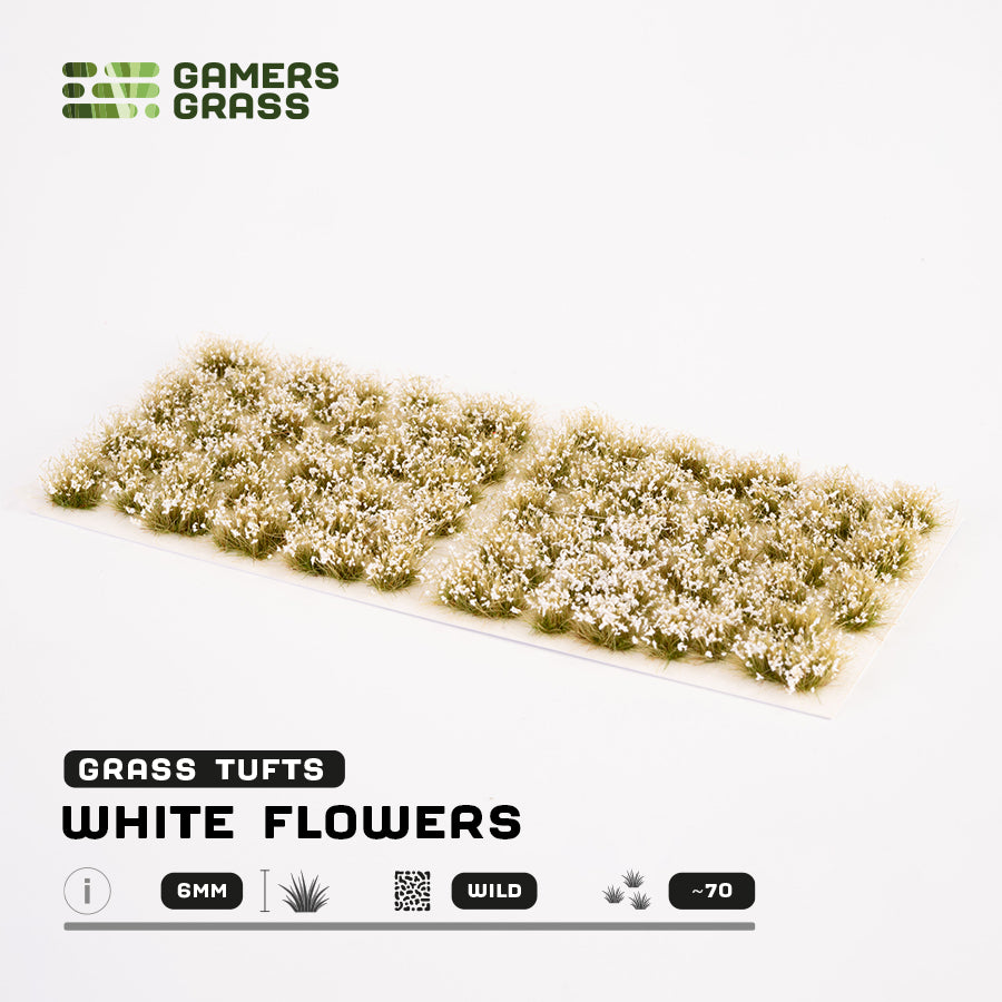 White Flowers 6mm - Wild Tufts By Gamers Grass