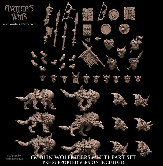 Goblin Wolf Riders (Multi-Part Regiment) by Avatars of War